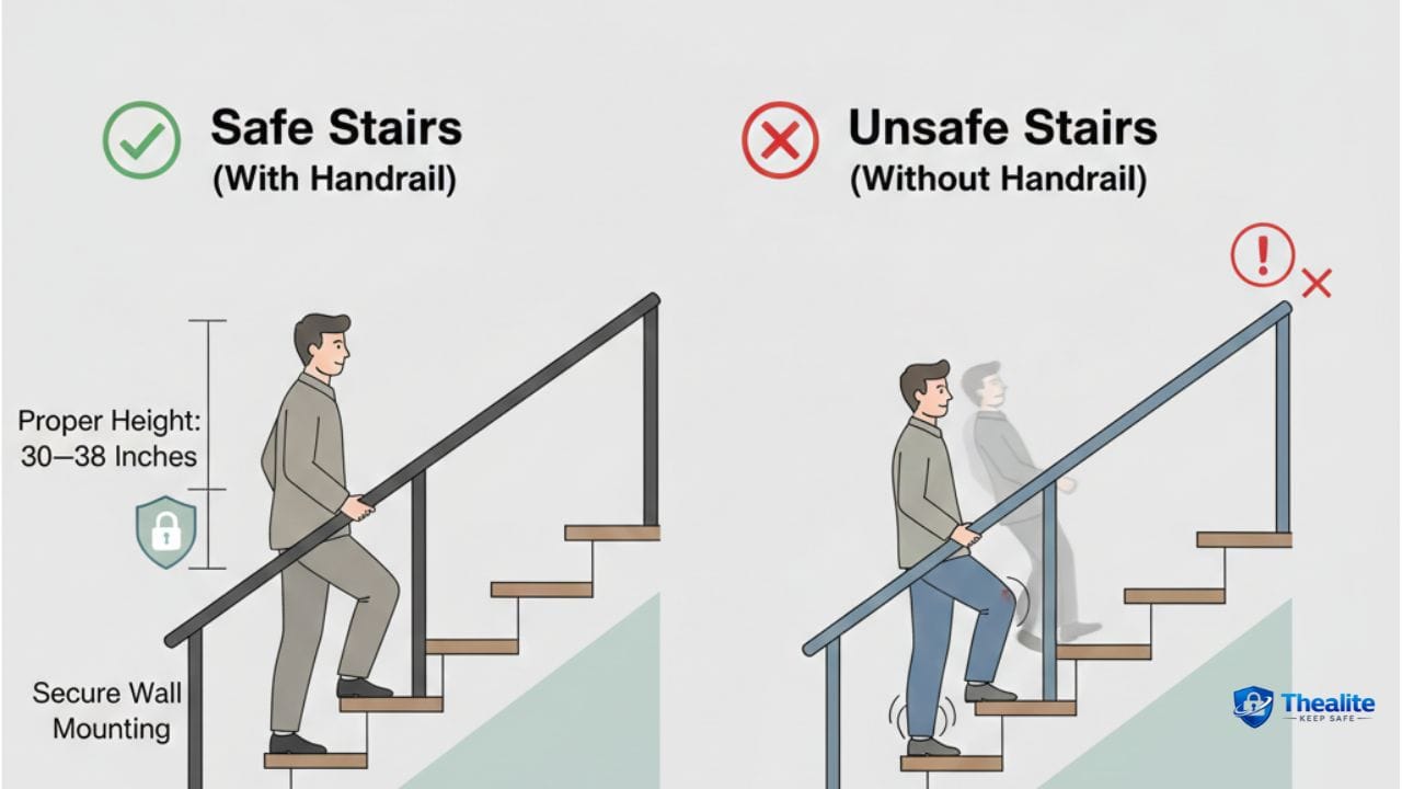 how do handrails on stairs help keep you safe osha