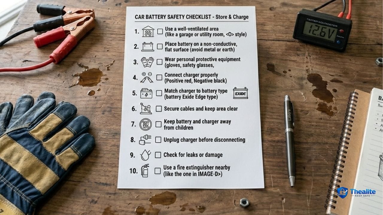 is it safe to keep a car battery in the house