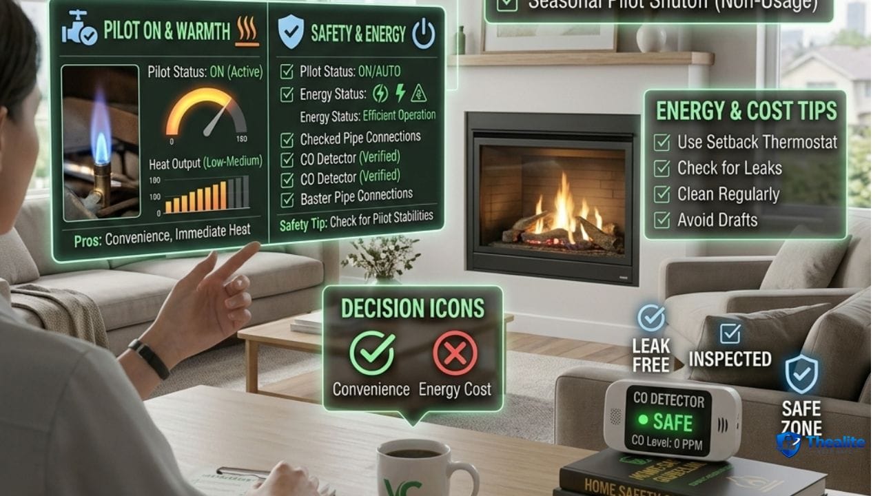 is it safe to keep pilot light on gas fireplace