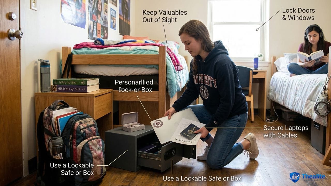 how to keep valuables safe in a dorm room
