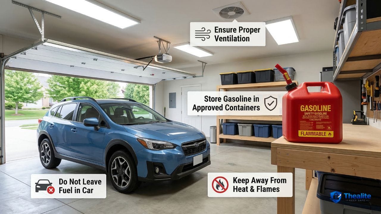 is it safe to keep gasoline in the garage