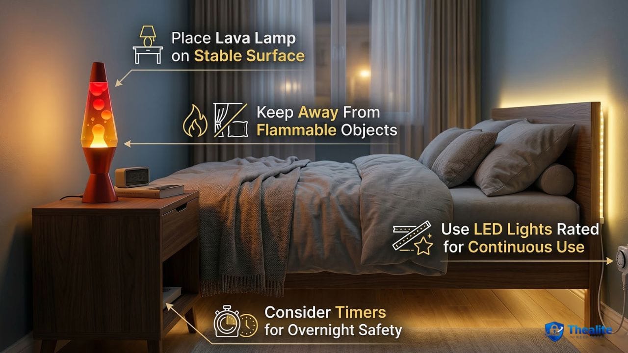 is it safe to keep led lights on all night