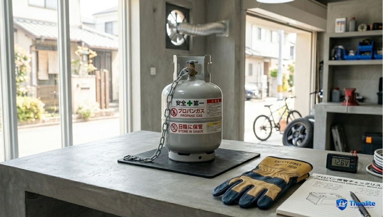 is it safe to keep propane tank in garage
